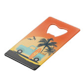 Retro Kreditkarte Flaschenöffner surfen (Vorderseite Schrägansicht)