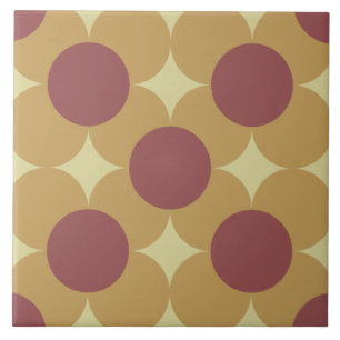 Retro-Kreis-Blumenmuster Fliese