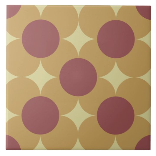 Retro-Kreis-Blumenmuster Fliese (Vorderseite)