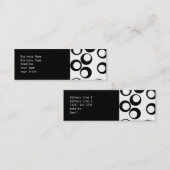 Retro Kreis-Schwarzweiss-Muster Mini Visitenkarte (Vorne/Hinten)