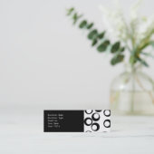 Retro Kreis-Schwarzweiss-Muster Mini Visitenkarte (Stehend Vorderseite)