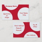 Retro Kreis-Visitenkarte Visitenkarte (Vorne/Hinten)