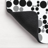 Retro Kreise des Schwarzweiss-Grayscale Mousepad (Ecke)