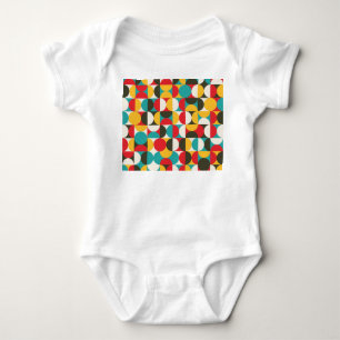 Retro-Kreise: Farbige Hipster-Muster. Baby Strampler