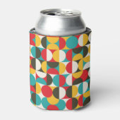 Retro-Kreise: Farbiges Hipster Muster. Dosenkühler (Kanne Vorderseite)