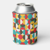 Retro-Kreise: Farbiges Hipster Muster. Dosenkühler (Kanne Rückseite)