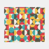 Retro-Kreise: Farbiges Hipster Muster. Fleecedecke (Vorderseite (Horizontal))