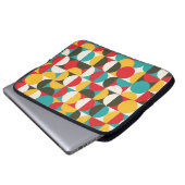 Retro-Kreise: Farbiges Hipster Muster. Laptopschutzhülle (Vorne Knopf)