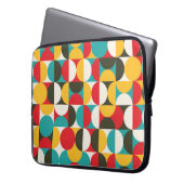 Retro-Kreise: Farbiges Hipster Muster. Laptopschutzhülle (Vorderseite Links)