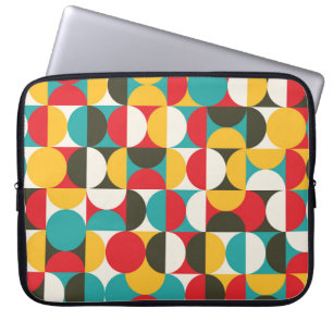 Retro-Kreise: Farbiges Hipster Muster. Laptopschutzhülle