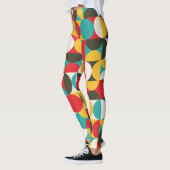 Retro-Kreise: Farbiges Hipster Muster. Leggings (Links)