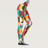 Retro-Kreise: Farbiges Hipster Muster. Leggings (Rechts)
