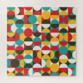 Retro-Kreise: Farbiges Hipster Muster. Puzzle (Horizontal)