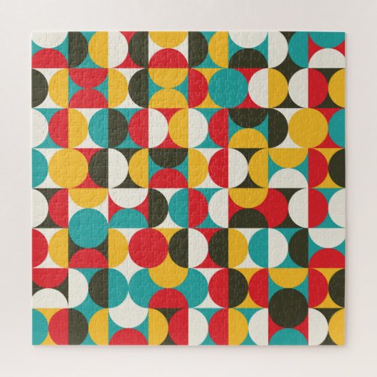 Retro-Kreise: Farbiges Hipster Muster. Puzzle (Vertikal)