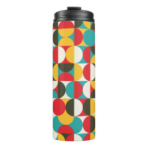 Retro-Kreise: Farbiges Hipster Muster. Thermosbecher