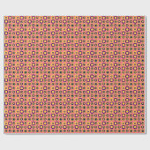 Retro-Kreise Gelbe Navy auf Rosa Geschenkpapier (Flach)