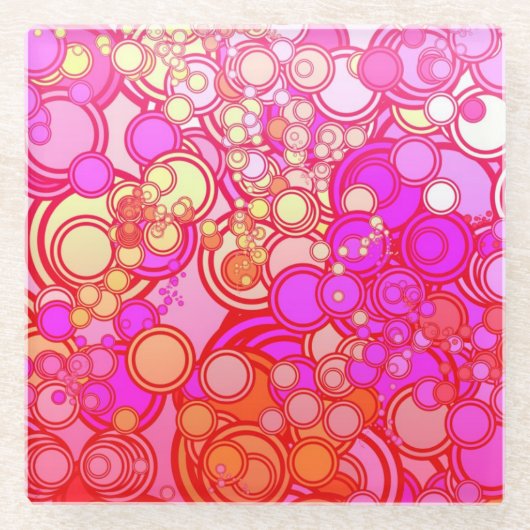 Retro Kreise Glasuntersetzer (Vorderseite)