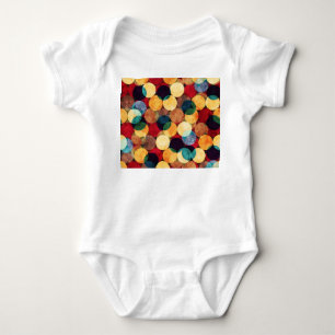 Retro-Kreise, Grunge-Textur nahtloses Muster. Baby Strampler