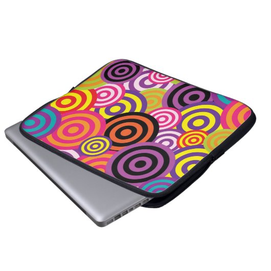 Retro-Kreise Laptopschutzhülle (Vorne Knopf)