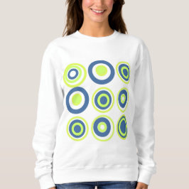 Retro-Kreise Limon Peelgrün Aquamarin auf Weiß Sweatshirt