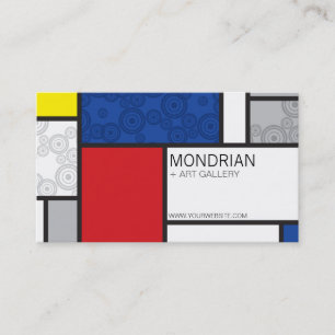 Retro Kreise Mondrian Minimalist De Stijl Art Visitenkarte