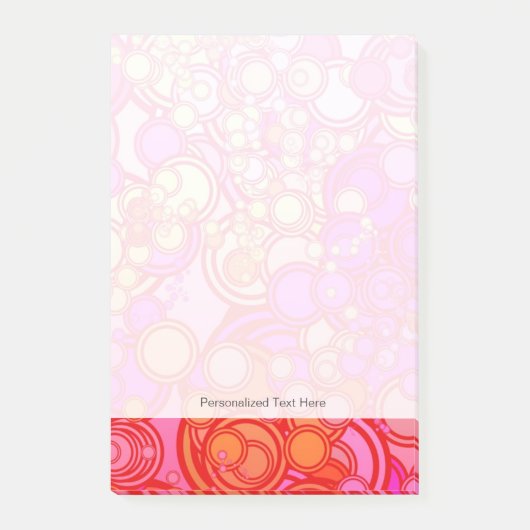 Retro Kreise Post-it Klebezettel (Vorderseite)