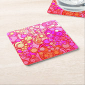 Retro Kreise Rechteckiger Pappuntersetzer (angewinkelt)