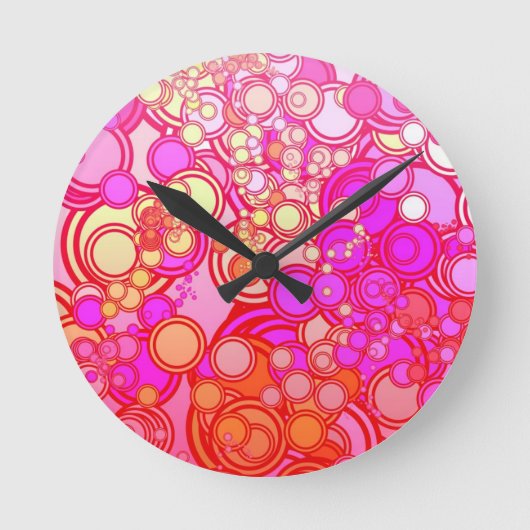 Retro Kreise Runde Wanduhr (Vorderseite)