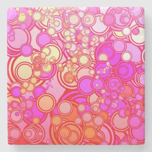 Retro Kreise Steinuntersetzer (Vorderseite)