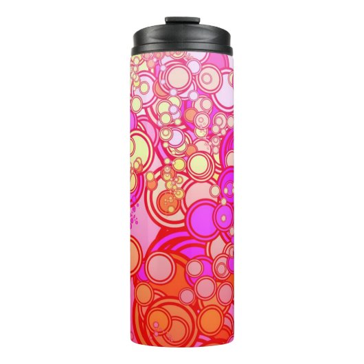 Retro Kreise Thermosbecher (Vorderseite)