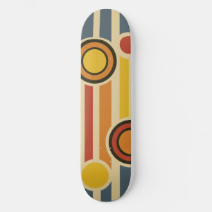 Retro Kreise u. Linien Skateboard