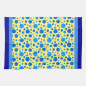 Retro-Kreise und Polka-Punkte in der Blues auf Gel Geschirrtuch (Horizontal)