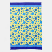 Retro-Kreise und Polka-Punkte in der Blues auf Gel Geschirrtuch (Vertikal)