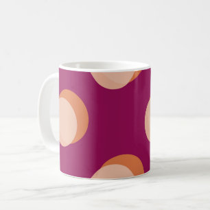 Retro-Kreise und Schatten Fettes Muster Lila Kaffeetasse