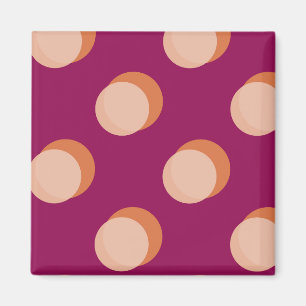 Retro-Kreise und Schatten Fettes Muster Lila Magnet