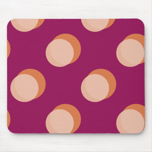 Retro-Kreise und Schatten Fettes Muster Lila Mousepad (Vorne)