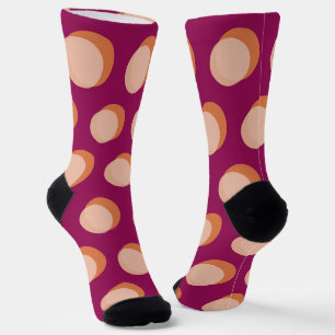 Retro-Kreise und Schatten Fettes Muster Lila Socken