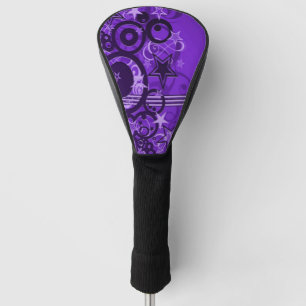 Retro-Kreise und -Stangen Lila Golf Headcover