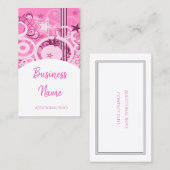 Retro-Kreise und -Stangen - rosa Visitenkarte 5 (Vorne/Hinten)
