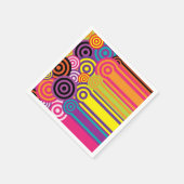 Retro-Kreise und Streifen im Stil der 60er Jahre Serviette (Ecke)