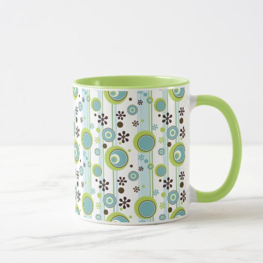 Retro-Kreise und Streifen Tasse (Rechts)