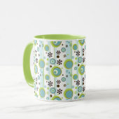Retro-Kreise und Streifen Tasse (Vorderseite Links)
