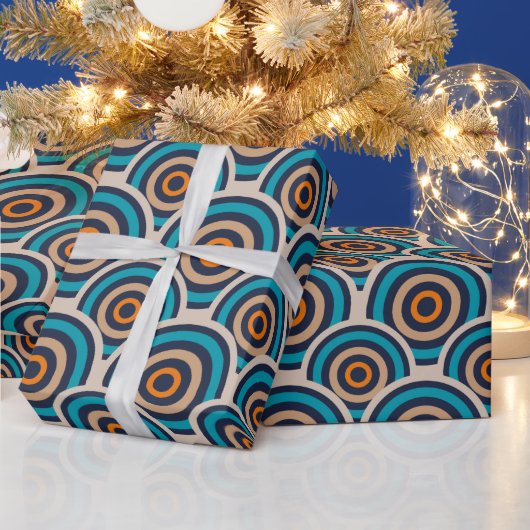 Retro-Kreismuster Geschenkpapier (Feiertage)