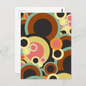 Retro-Kreismuster / Retro-Farbpalette Postkarte (Vorne/Hinten)