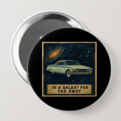 Retro-Kreuzer im tiefen Weltraum  Button (Vorne & Hinten)