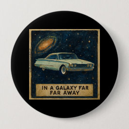 Retro-Kreuzer im tiefen Weltraum Button