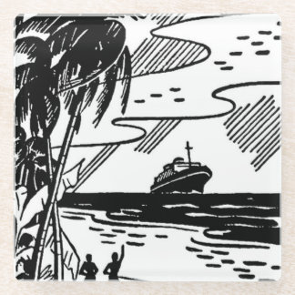 Retro-Kreuzfahrtschiff Glasuntersetzer