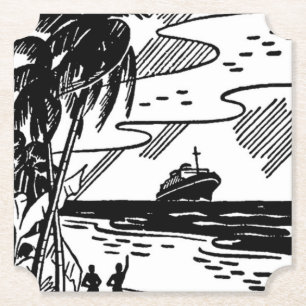 Retro-Kreuzfahrtschiff Untersetzer