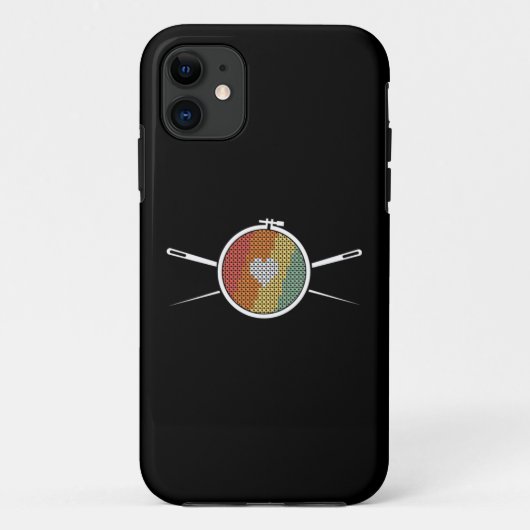 Retro Kreuzstich Case-Mate iPhone Hülle (Rückseite)
