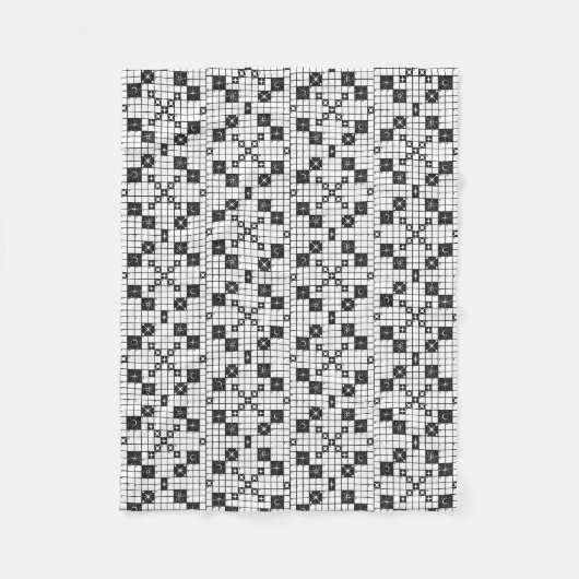 Retro-Kreuzworträtsel Mitte des Jahrhunderts Fleecedecke (Vorderseite)